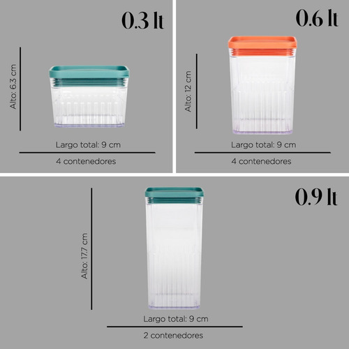 Contenedores Hermeticos Plastico Para Almacenar 20 Piezas Color Transparente