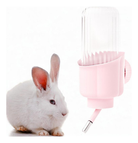 Bebedero Automático Para Conejos, Botella De 500ml Rosa