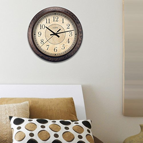 Lacrosse 4042635 Reloj De Pared Analógico 14 Marrón Rústico