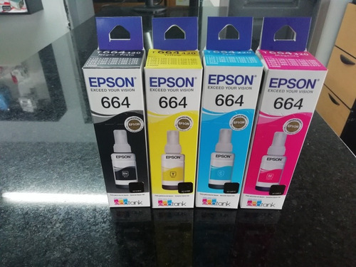 Tinta Original Epson 664 L210,l380,l355,l395,kit 4 Color 544
