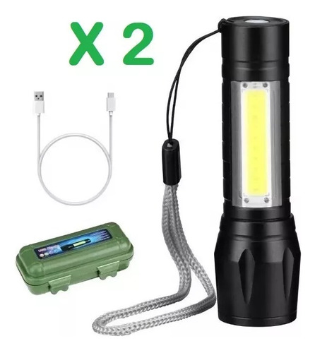 Mini Linterna Led Cree Recargable Usb Táctica Metal Policial