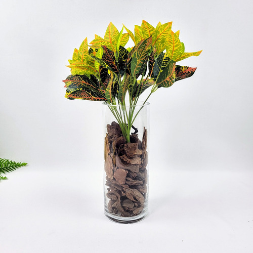 Kit 3 Croton Artificial Buquê Planta Artificial Permanente