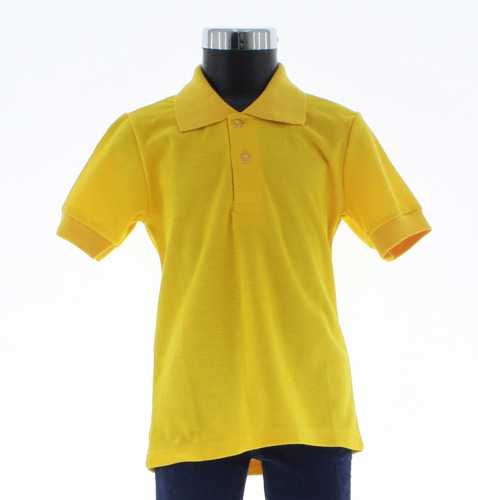 Playera Polo Para Niño De Algodon Amarillo 3346 2 A 18 Años