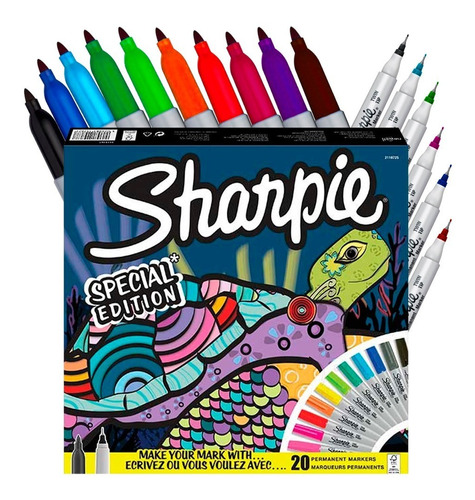 Marcador Sharpie Special Edition Tortuga X 20 Piezas 2115767