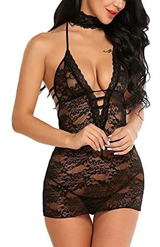 Avidlove Women Nightwear Lace Lingerie Halter Strap Chemise 