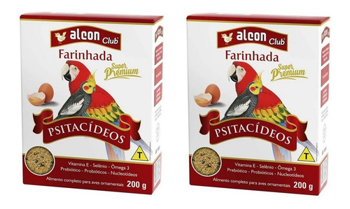 Kit 2 Unidades Ração Alcon Club Farinhada Psitacídeos 200g