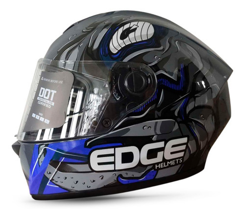 Casco Motocicleta Edge Integral Gt500 Stone Crab Gris/ Azul Tamaño del casco XL