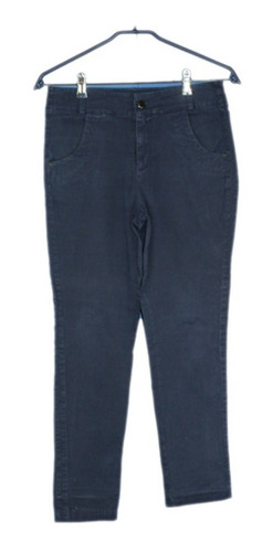 Pantalon Elastizado Azul De Gabardina Gruesa 40/small Ayres