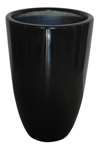 Vaso Cachepot Fibra De Vidro Estilo Vietnamita Preto 63cm