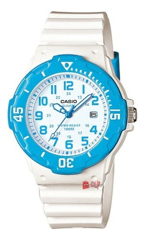 Reloj Casio Análogo Blanco Con Celeste 200h-2bv - Ps