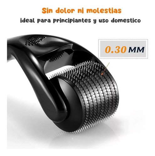 Dermaroller Facial Para Barba Titanio Produce Colágeno 0.3mm