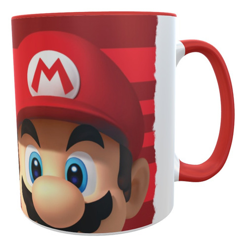 Taza Mario Fondo Rojo 11 Oz