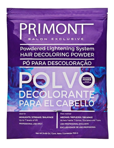 Polvo Decolorante Primont Máxima Decoloración Pelo X 700g