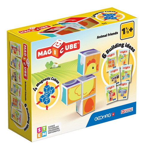 Magicube Bloques Magneticos Eco Tarjetas De Animales 7 Pzas