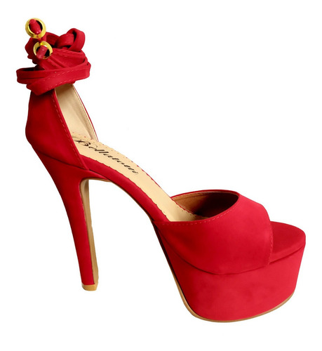 Imagem 3 de 4 de Sandália Vermelha Salto Alto Bellatotti Splendida Rosso