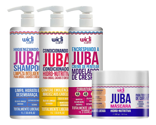 Kit Juba 4 Produtos Com Encrespando Grande Completo Litro