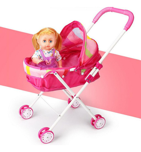 Mini Cochecito De Muñeca Para Bebé Recién Nacido, Carrito
