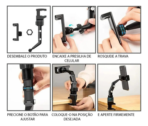 Soporte Base Celular Auto For Espejo Retrovisor Sujetador