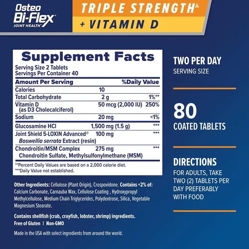 Osteo Bi-flex Triple Fuerza(5) Con Vitamina D Glucosami...