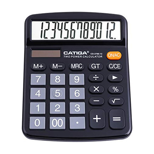 Calculadora De Escritorio Grande De Color Negro Pantalla Lcd