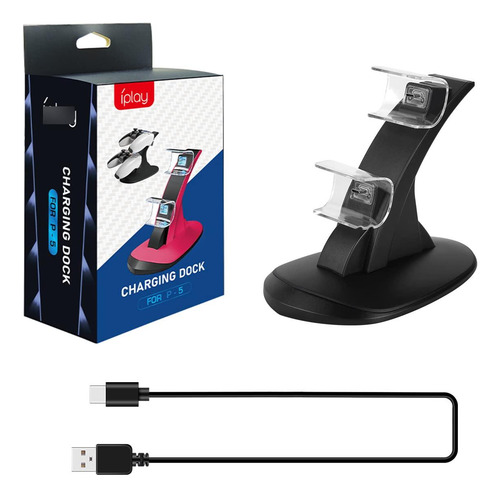Soporte De Carga Dual Para Playstation 5 Con Cable Tipo C