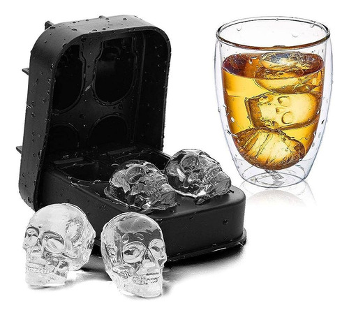 Cubetera Calavera Skull Molde De Silicona Hielo Diseño