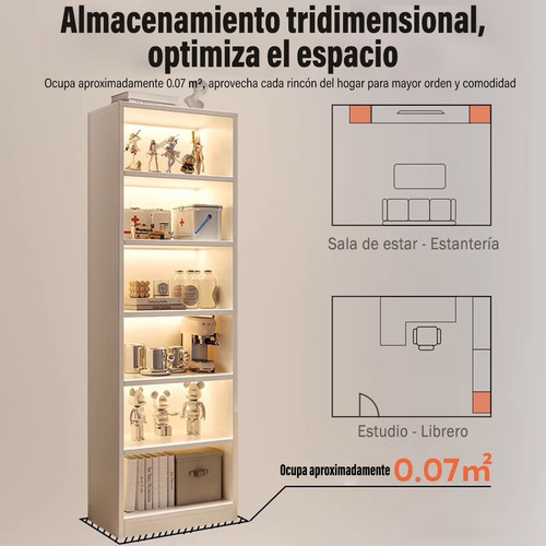 Estantería Mueble Oficina 180cm 6 Niveles Librero Blanco
