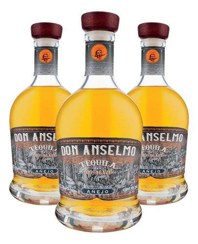 Pack De 3 Tequila Añejo 100% Taberna De Don Anselmo 750ml