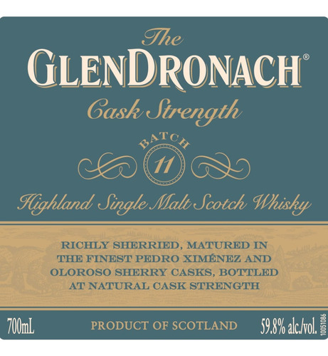 Imagen 8 de 8 de Whisky The Glendronach Cask Strenght 59.8% Batch 11 700ml