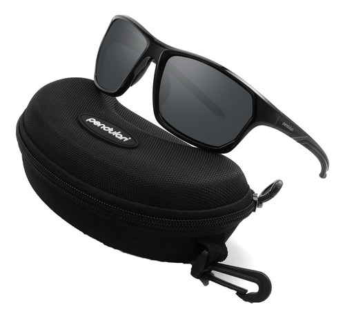 Óculos De Sol Polarizado Beach Corrida Bike Pesca Uv400 Armação Preto Lente Preto