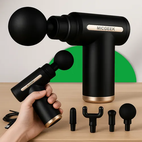 Massageador Pistola Elétrica Profissional Muscular Portátil Aparelho Fisioterapia - Micgeek