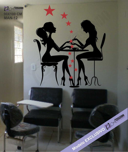 Imagem 2 de 4 de Adesivo Papel Parede Manicure Unha Estrela Melhor Oferta Já