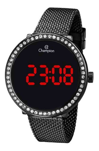 Relógio Champion Led Digital Feminino Preto Ch48037d