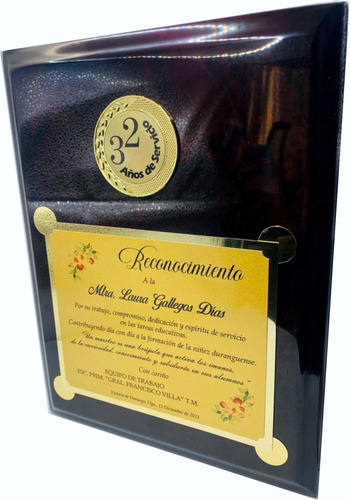 Placa Reconocimiento/agradecimiento Personalizado P/eventos