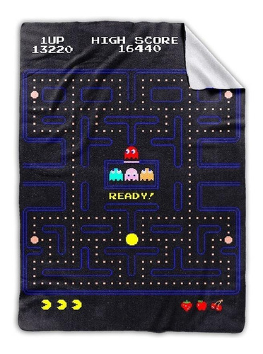 Cobertor Cover Me Polar com design pac-man/preto