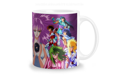 Imagem 2 de 10 de Canecas Personalizadas Porcelana Cavaleiros Do Zodíaco 325 Ml 12x S/ Juros