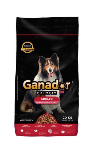 Imagen 1 de 1 de Alimento Ganador Premium para perro adulto de raza  mediana y grande en bolsa de 20kg