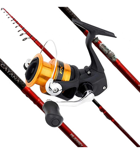 Combo Pejerrey Shimano Catana 4.50mts Reel Multifilamento