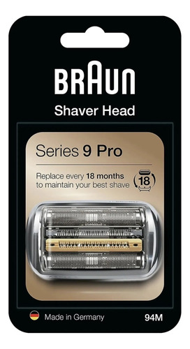 Braun Reemplazo Cabezal Part 94m Silver, Compatible Wi