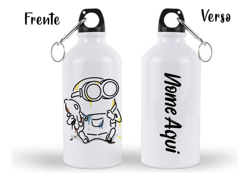 Garrafa Água Squeeze Alumínio Minions Pintura 500ml