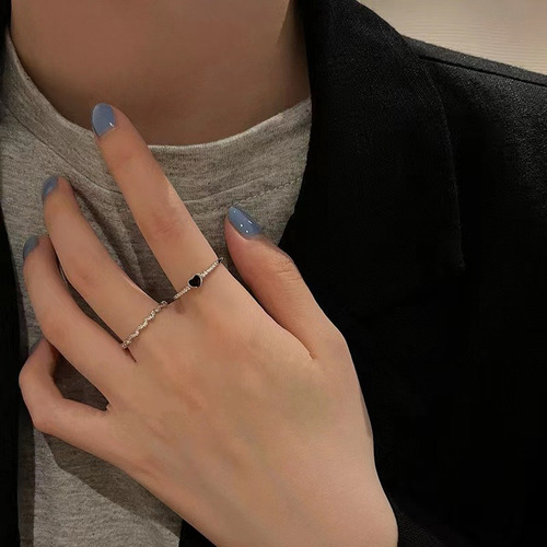 Juego De 10 Anillos De Dedo Ajustables Con Forma De Corazón