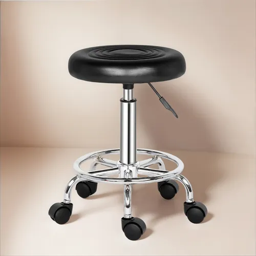 Taburete Piso Bar Ajustable Giratorio Con Ruedas
