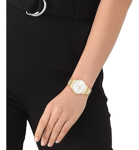 Calvin Klein Reloj Unisex De Cuarzo Con Caja De Acero Inoxidable 25200232 Dorado