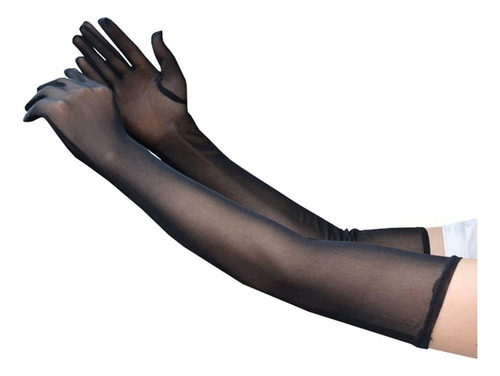 . (bk) Guantes De Fiesta De Noche Elásticos De Tul