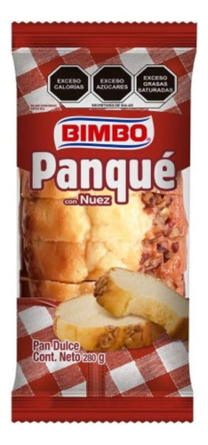 3 Pzas Panqué Bimbo Con Nuez 280 G