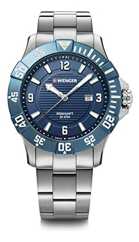 Reloj Seaforce Con Esfera Azul, Brazalete De Acero Inoxidabl