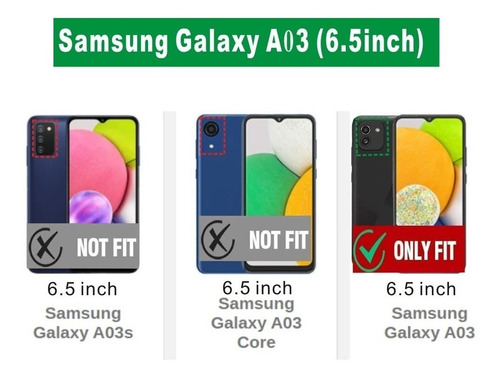 Imagen 6 de 9 de Carcasa Transparente Para Samsung A03 + Lamina Completa