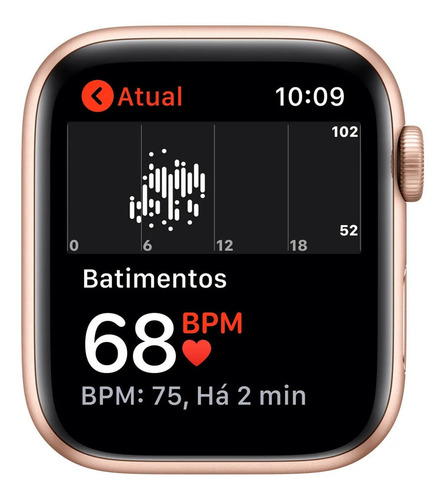 Imagem 4 de 9 de Apple Watch SE (GPS, 40mm) - Caixa de alumínio dourada - Pulseira esportiva Rosa-areia