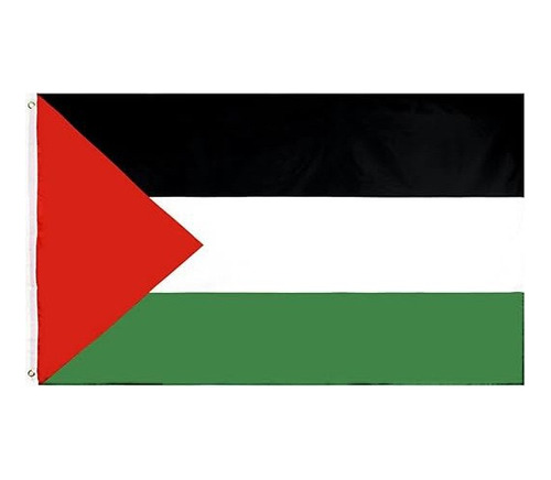 Bandera De Palestina 90 X 150 Cm Poliéster Con Dos Ojales