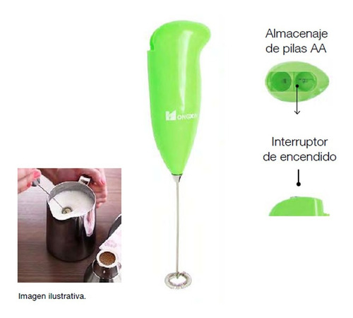 Imagen 3 de 4 de Batidor De Leche A Pilas Ideal Cafe Capuccino Todo Barato